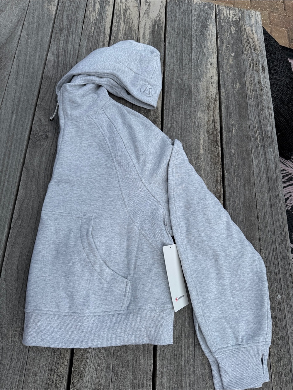Lululemon Scuba Oversized Half Zip Hoodie Heathered Core Light Grey XL/XXL NWT - Picture 2 of 9